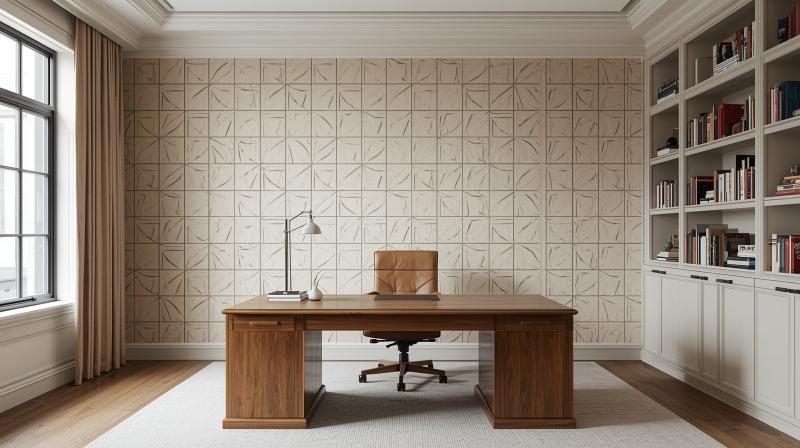Геометрические обои в интерьере: как не переборщить