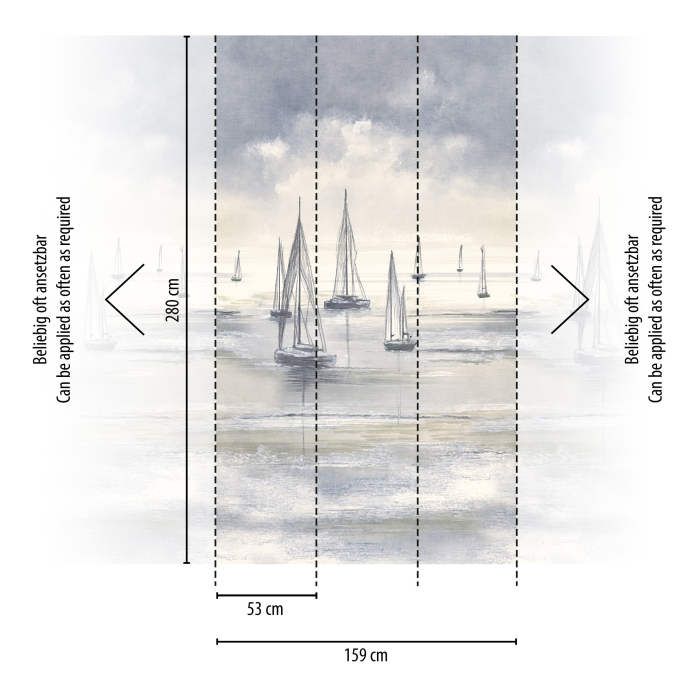 79236-3 Панно AS Creation 159*280, Регата парусников