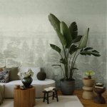 77069-1 Панно AS Creation 159*280, Олени в туманном лесу